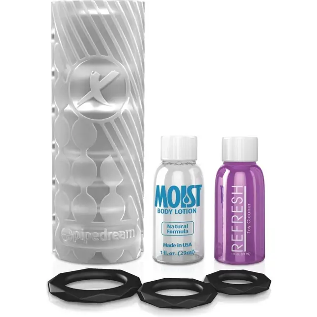 Прозрачный мастурбатор EZ Grip Stroker - PDX Elite. Фотография 4.