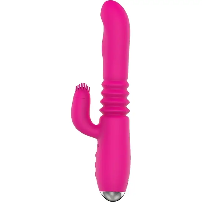 Розовый вибратор с клиторальным стимулятором Nalone Idol Plus - 22,4 см. Фотография 3.
