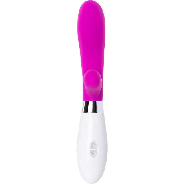 Розовый силиконовый вибратор с клиторальным стимулятором A-Toys Mady - 20,4 см. Фотография 3.