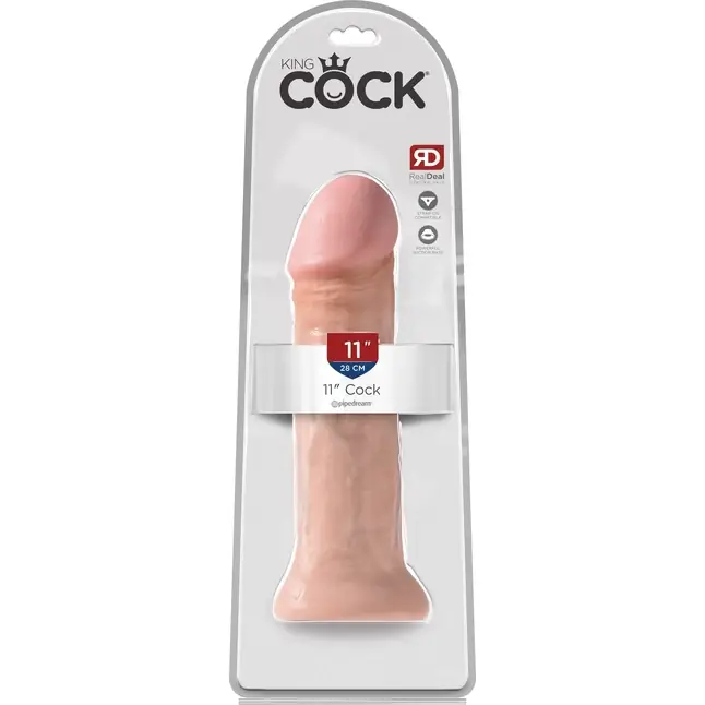Фаллоимитатор-гигант телесного цвета на присоске 11 Cock - 28 см. - King Cock. Фотография 3.