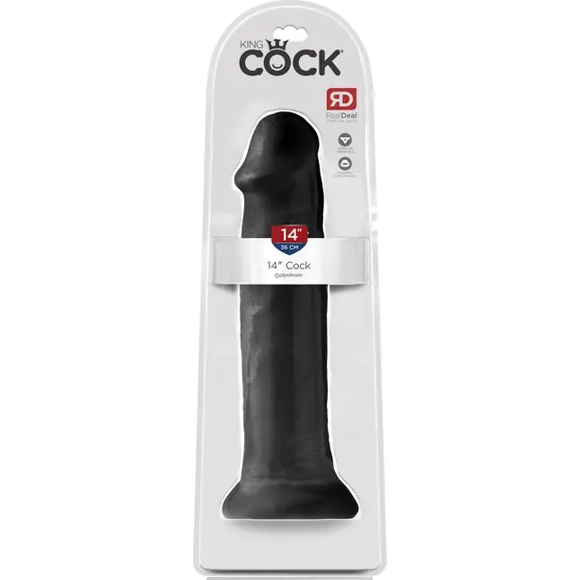 Черный фаллоимитатор-гигант на присоске 14 Cock - 36 см - King Cock. Фотография 3.