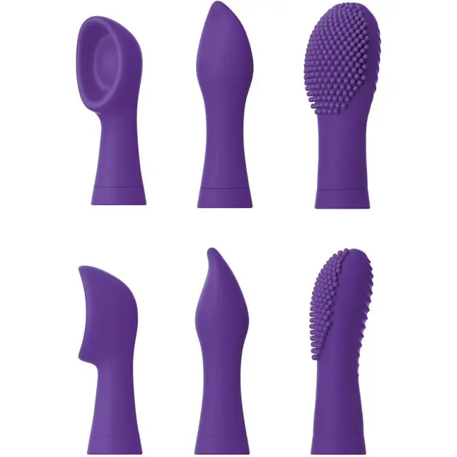Фиолетовый вибростимулятор Focus Sonic Vibrator с 3 насадками - JIMMYJANE. Фотография 7.