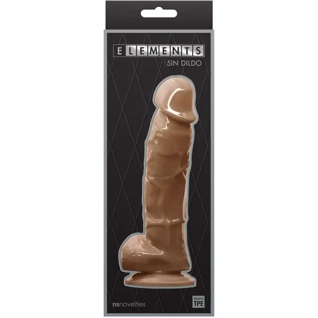 Кофейный фаллоимитатор с мошонкой на присоске 5 Inch Dildo - 17,5 см - Elements. Фотография 2.