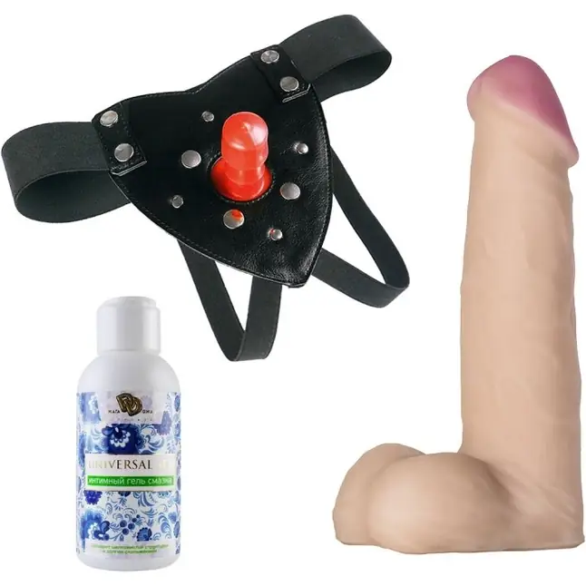 Насадка-фаллос на трусиках Harness с плугом №53 - 18 см - 390X-XX - Трусики в комплекте с насадкой харнесс