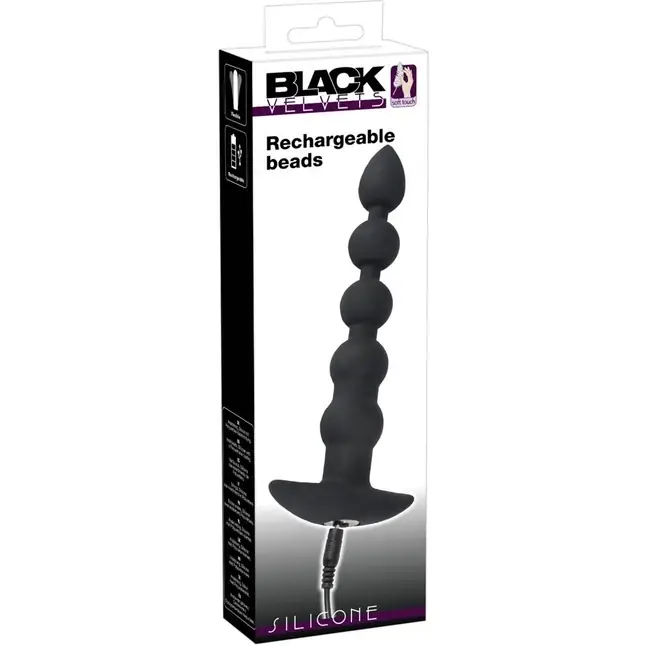 Черная анальная цепочка с вибрацией - 21 см - You2Toys. Фотография 8.