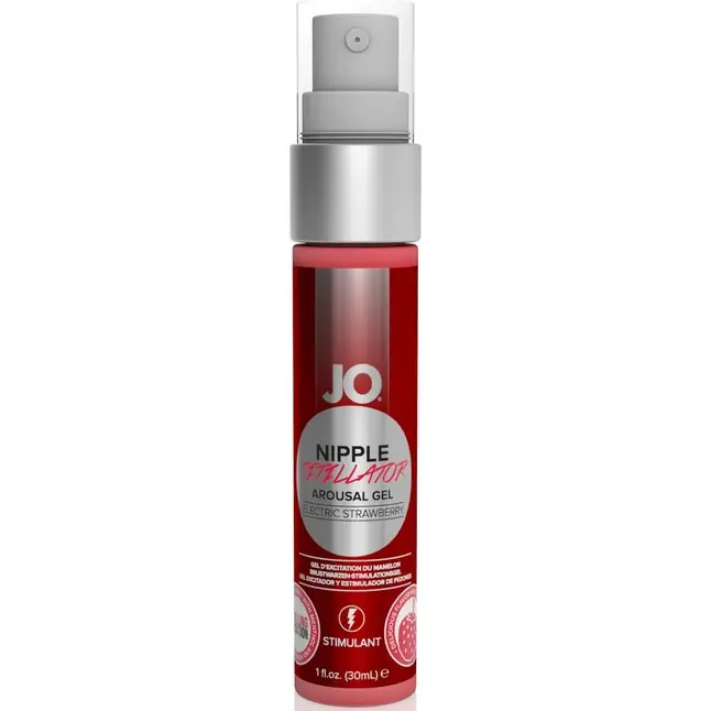 Возбуждающий гель JO Nipple Titillator Electric Strawberry - 30 мл
