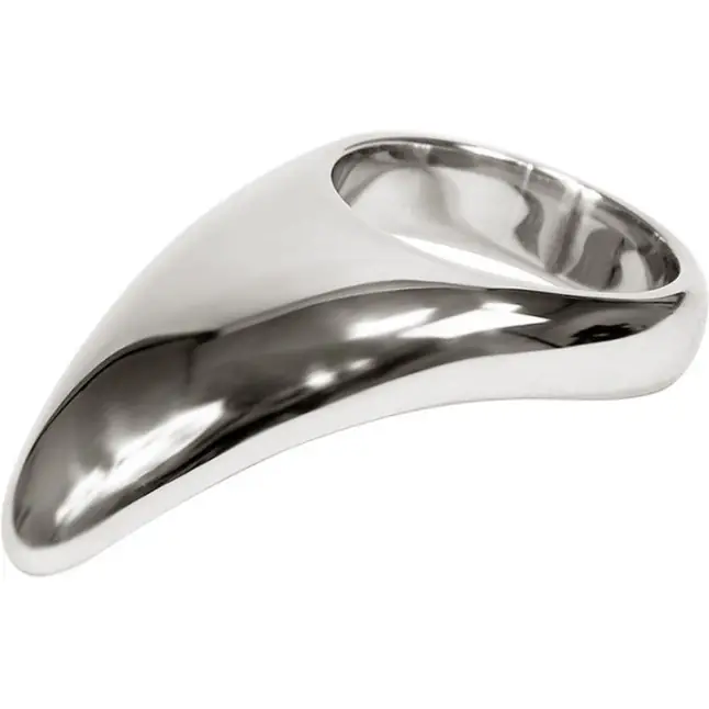 Серебристое эрекционное кольцо Teardrop Cockring. Фотография 3.
