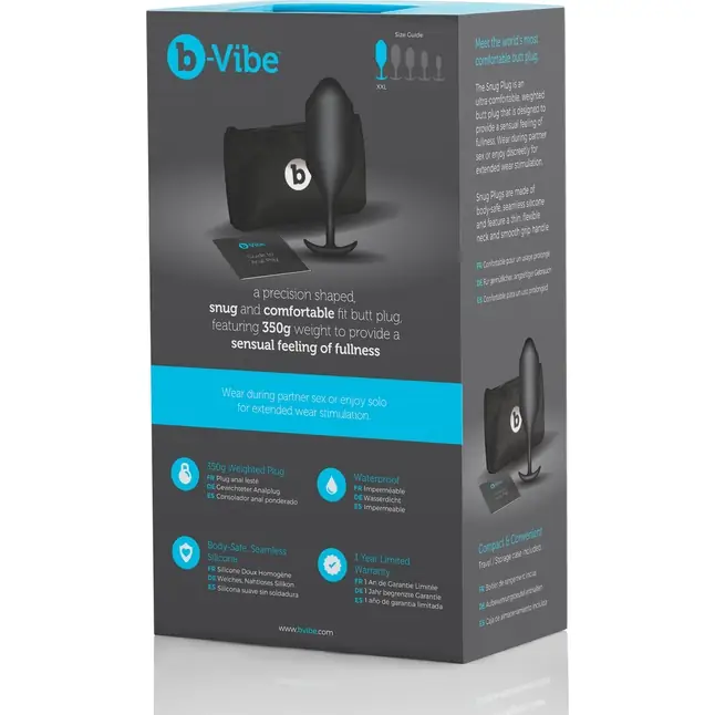 Чёрная пробка для ношения B-vibe Snug Plug 5 - 14 см.. Фотография 6.