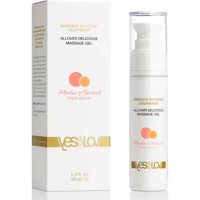 Массажный гель-смазка Allover Delicious Massage Gel с ароматом персика и абрикоса - 50 мл