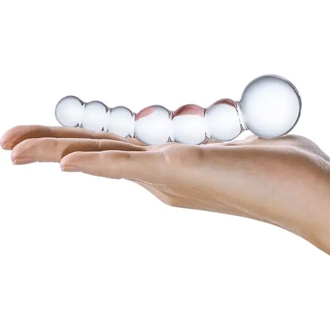 Изогнутый прозрачный стимулятор Beaded Dildo - 13 см. Фотография 4.