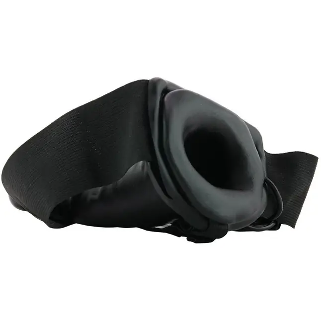 Полый страпон с двумя отростками и вибрацией Unisex Vibrating Hollow Strap-On Double Penetrating Dildo - 17,8 см. Фотография 2.