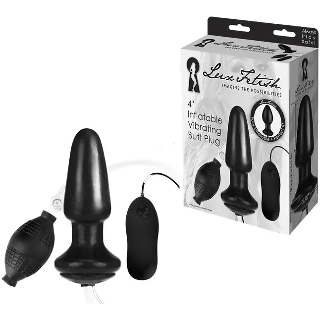 Надувная вибрирующая анальная пробка Inflatable Vibrating Butt Plug - 10,2 см. Фотография 2.