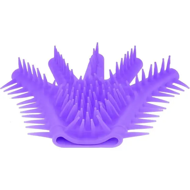 Фиолетовая перчатка для мастурбации Luv Glove - Neon Luv Touch. Фотография 4.