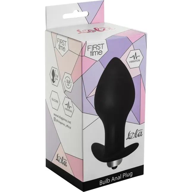 Чёрная анальная вибропробка Bulb Anal Plug - 10 см - First Time. Фотография 2.