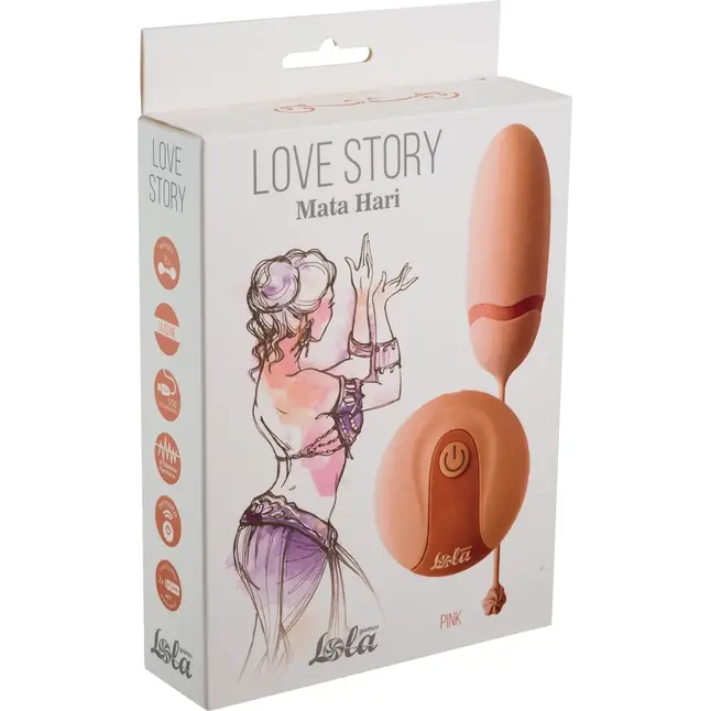Нежно-розовое виброяйцо Mata Hari с пультом ДУ - Love Story. Фотография 2.