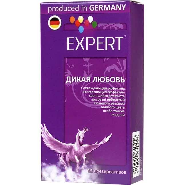 Презервативы с точками и ребрами Expert Дикая любовь - 12 шт