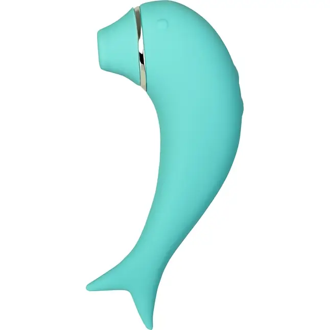 Бирюзовый вакуум-волновой стимулятор клитора Dolphin с вибрацией - Dolphin. Фотография 6.