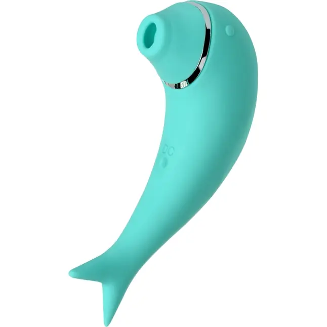 Бирюзовый вакуум-волновой стимулятор клитора Dolphin с вибрацией - Dolphin