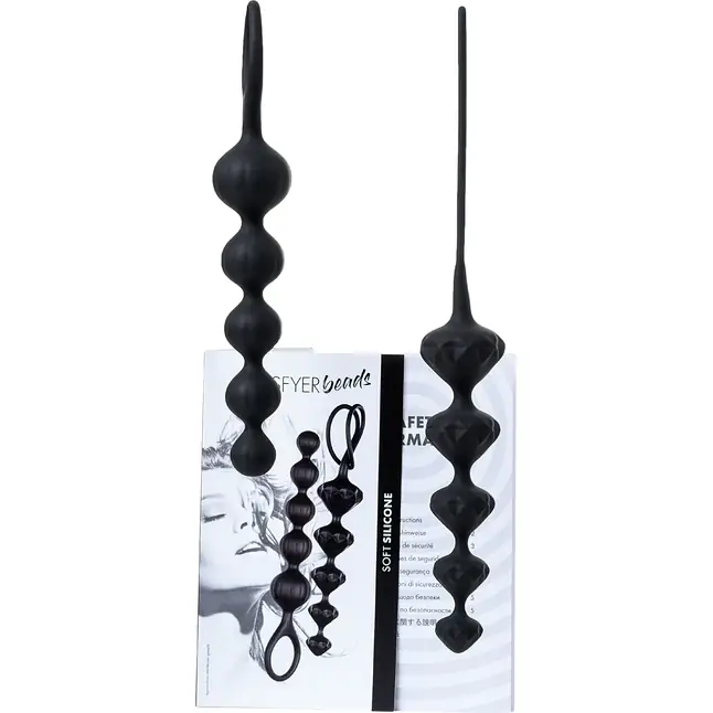 Набор из 2 чёрных анальных цепочек Satisfyer Love Beads. Фотография 6.