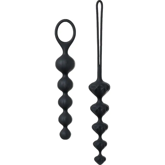 Набор из 2 чёрных анальных цепочек Satisfyer Love Beads