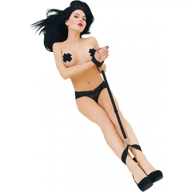 Черный фиксатор для запястий и лодыжек - BDSM. Фотография 3.
