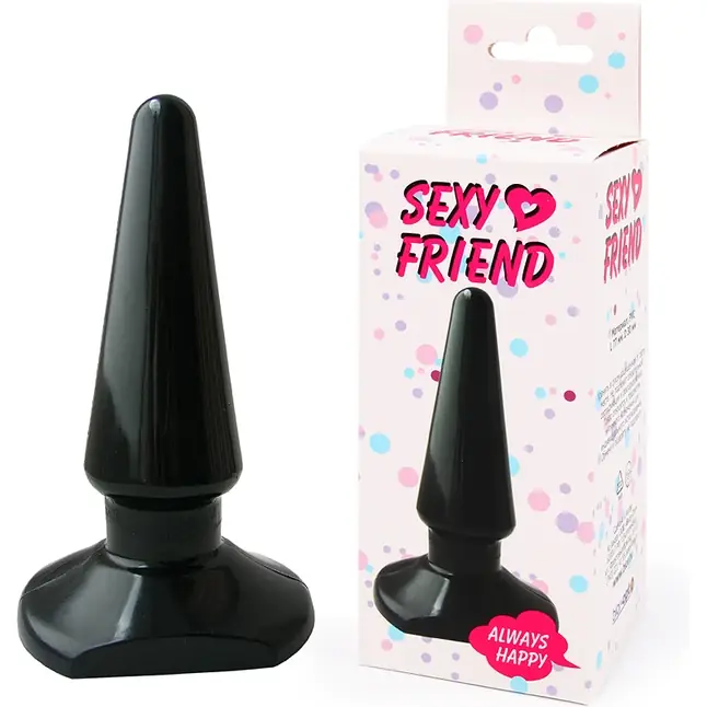 Чёрная анальная пробка ANAL STIMULATOR - 7,7 см - SEXY FRIEND. Фотография 2.