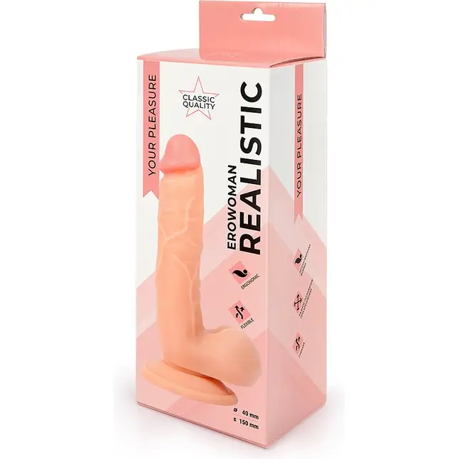 Фаллоимитатор-реалистик Erowoman телесного цвета - EROWOMAN REALISTIC. Фотография 4.