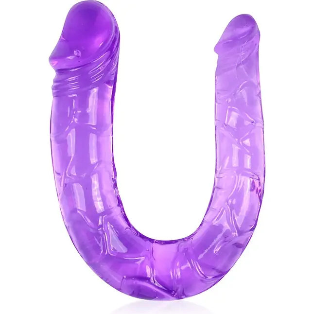 Двухсторонний фаллоимитатор Twin Head Double Dong фиолетового цвета - 29,8 см - EROWOMAN-EROMAN