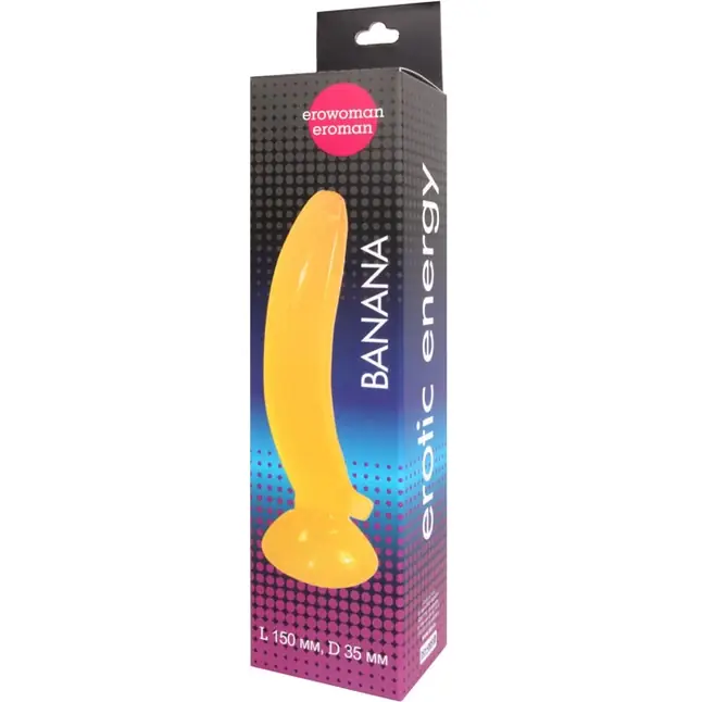 Фаллоимитатор на присоске Banana желтого цвета - 17,5 см - EROWOMAN-EROMAN. Фотография 3.
