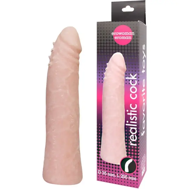 Гнущийся фаллоимитатор телесного цвета Realistic Cock - 20 см - EROWOMAN-EROMAN. Фотография 2.