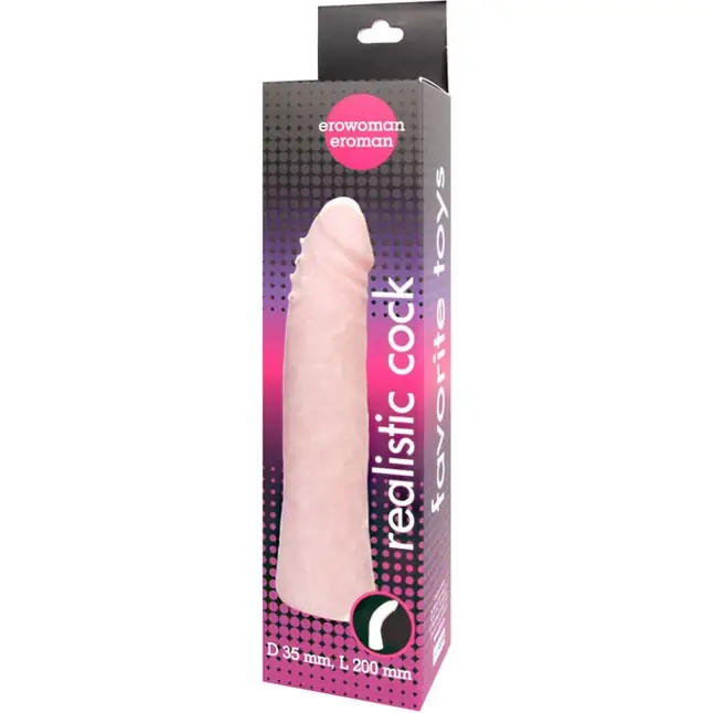 Гнущийся фаллоимитатор телесного цвета Realistic Cock - 20 см - EROWOMAN-EROMAN. Фотография 3.