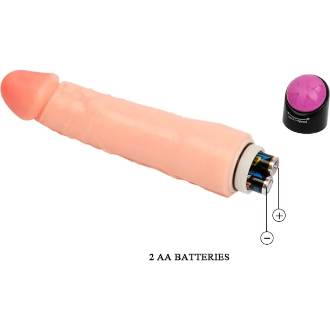 Вибратор телесного цвета Realistic Cock Vibe - 20 см - EROWOMAN-EROMAN. Фотография 2.