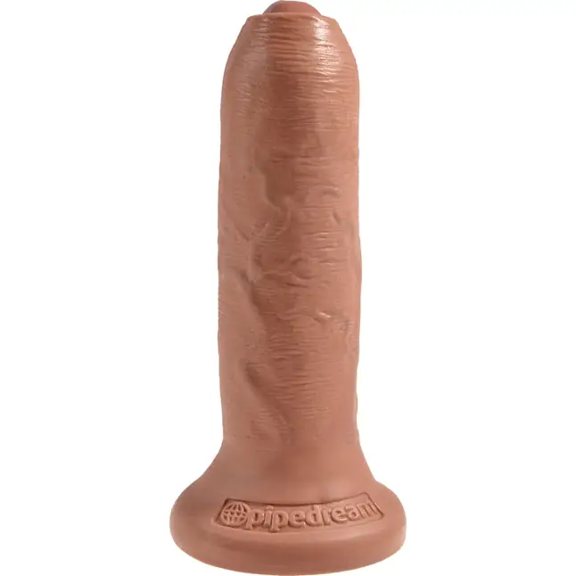 Кофейный необрезанный фаллоимитатор на присоске 6 Uncut Cock - 16,5 см - King Cock