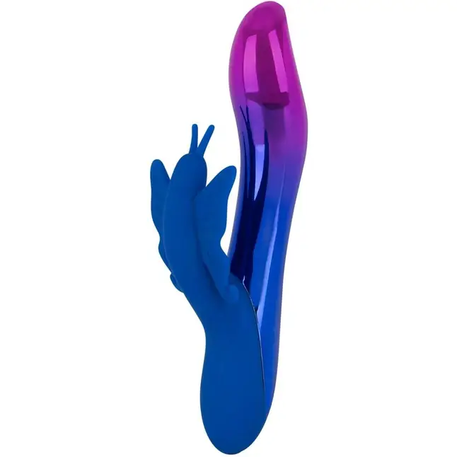 Вибростимулятор с клиторальной бабочкой и подсветкой Sparkling Butterfly - 19,4 см - You2Toys