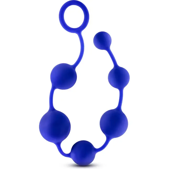Синяя анальная цепочка 16 Inch Silicone Anal Beads - 40,6 см - Performance