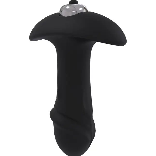 Черный анальный вибромассажер Single Speed Star Arrow Plug - 11 см - Essentials. Фотография 2.