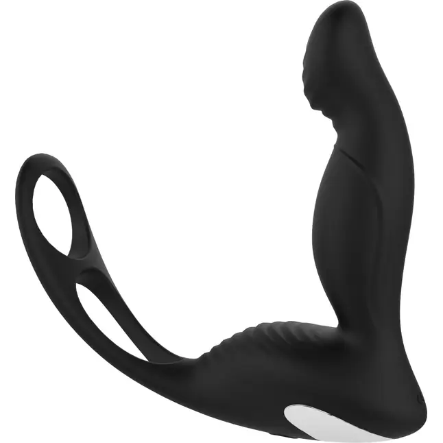 Черный вибромассажер простаты P-Pleaser With Erection Enhance - Essentials. Фотография 2.