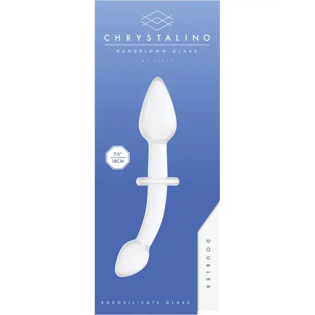 Белый двусторонний анальный стимулятор Doubler - 18 см - Chrystalino. Фотография 8.