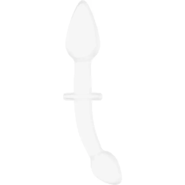 Белый двусторонний анальный стимулятор Doubler - 18 см - Chrystalino