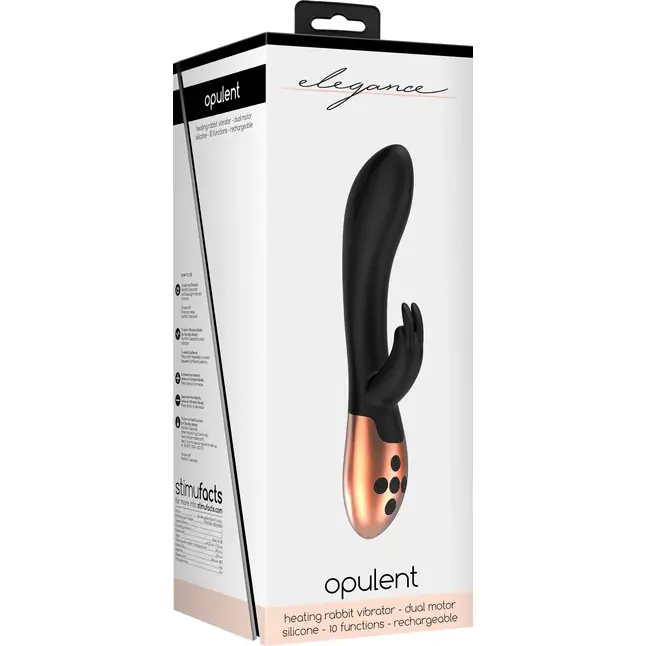 Черный вибратор Opulent с подогревом - 20,3 см - Elegance. Фотография 10.
