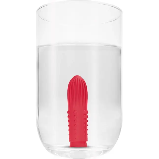Красная вибропуля Turbo Rechargeable Bullet Lush - 9,8 см - Elegance. Фотография 7.