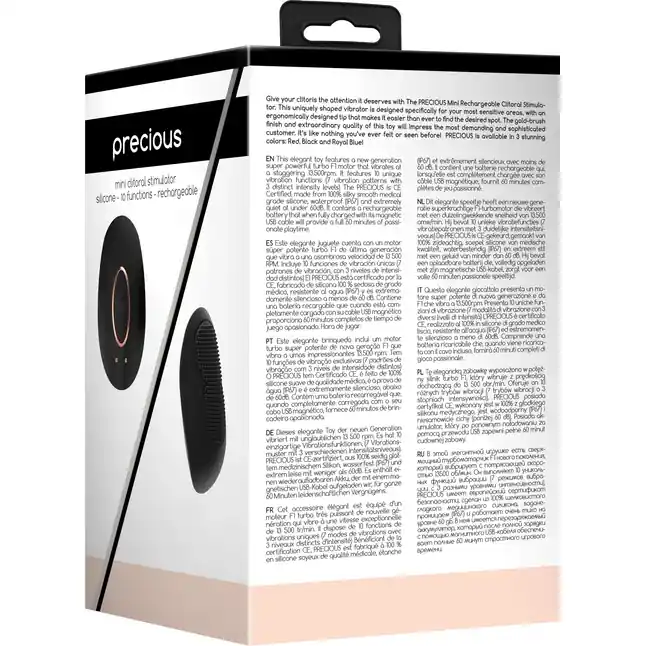 Черный клиторальный стимулятор Precious - 6,4 см - Elegance. Фотография 10.
