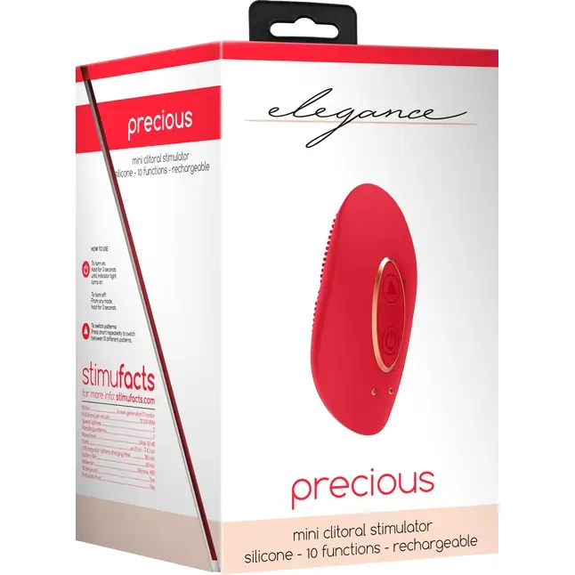 Красный клиторальный стимулятор Precious - 6,4 см - Elegance. Фотография 9.
