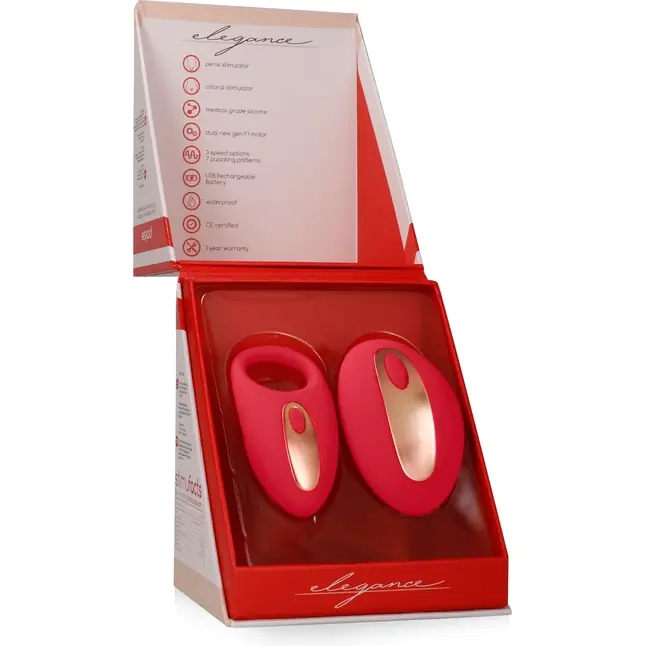 Красное эрекционное виброкольцо Poise с пультом - Loveline. Фотография 11.
