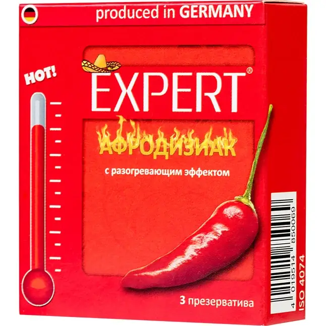 Презервативы Expert Афродизиак с разогревающим эффектом - 3 шт