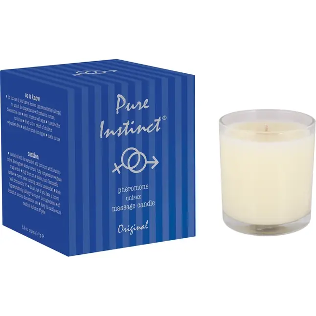 Свеча для массажа с феромонами Pure Instinct True Blue - 147 гр