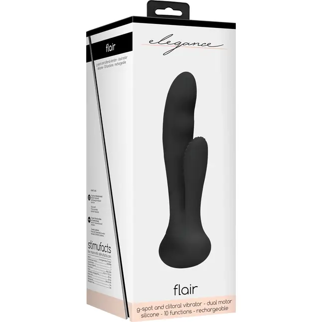 Черный вибратор G-Spot and Clitoral Vibrator Flair - 17,5 см - Elegance. Фотография 10.