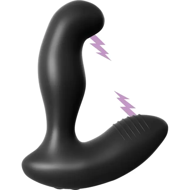 Черный массажер простаты Electro Stim Prostate Vibe с электростимуляцией - 13,3 см - Anal Fantasy Elite Collection. Фотография 3.