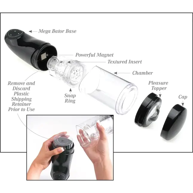 Автоматический мастурбатор-ротик с подсветкой Mega-Bator Mouth - Pipedream Extreme Toyz. Фотография 5.