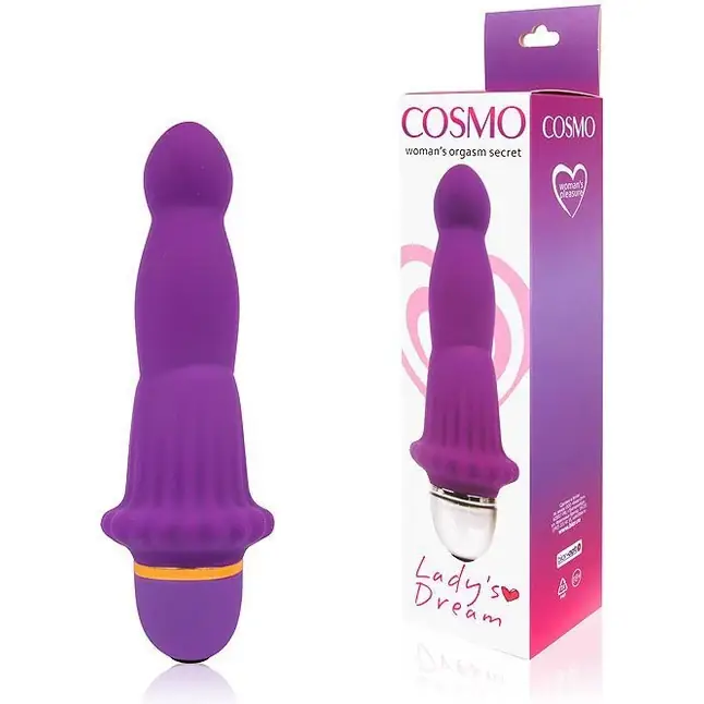 Фиолетовый силиконовый вибратор Cosmo - 14 см - COSMO. Фотография 2.